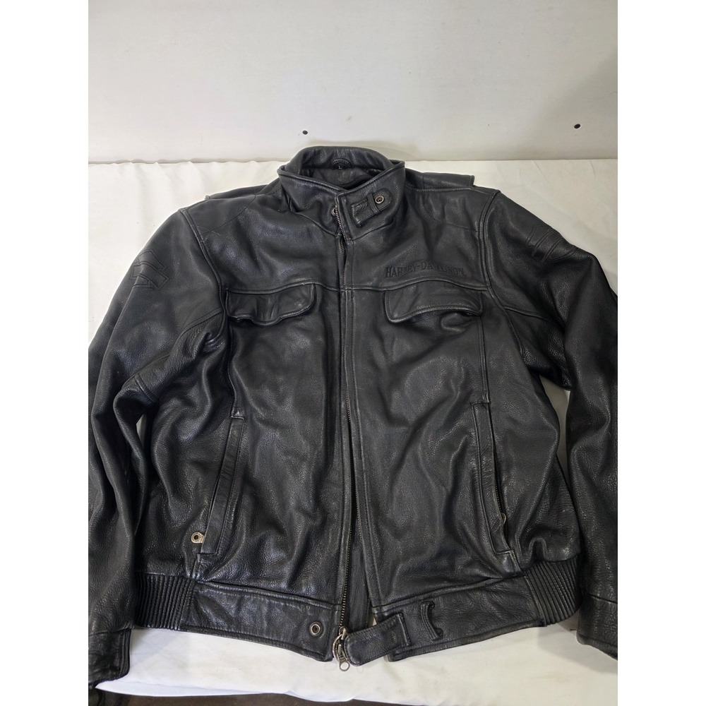 2005 Harley Davidson Men's Black Leather Jackey Size L 97020-06VM - Needs Repair